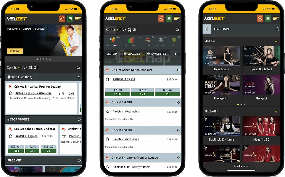 Melbet App Interface